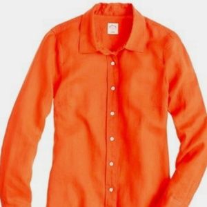 JCREW fine cotton orange shirt in medium. NWOT.